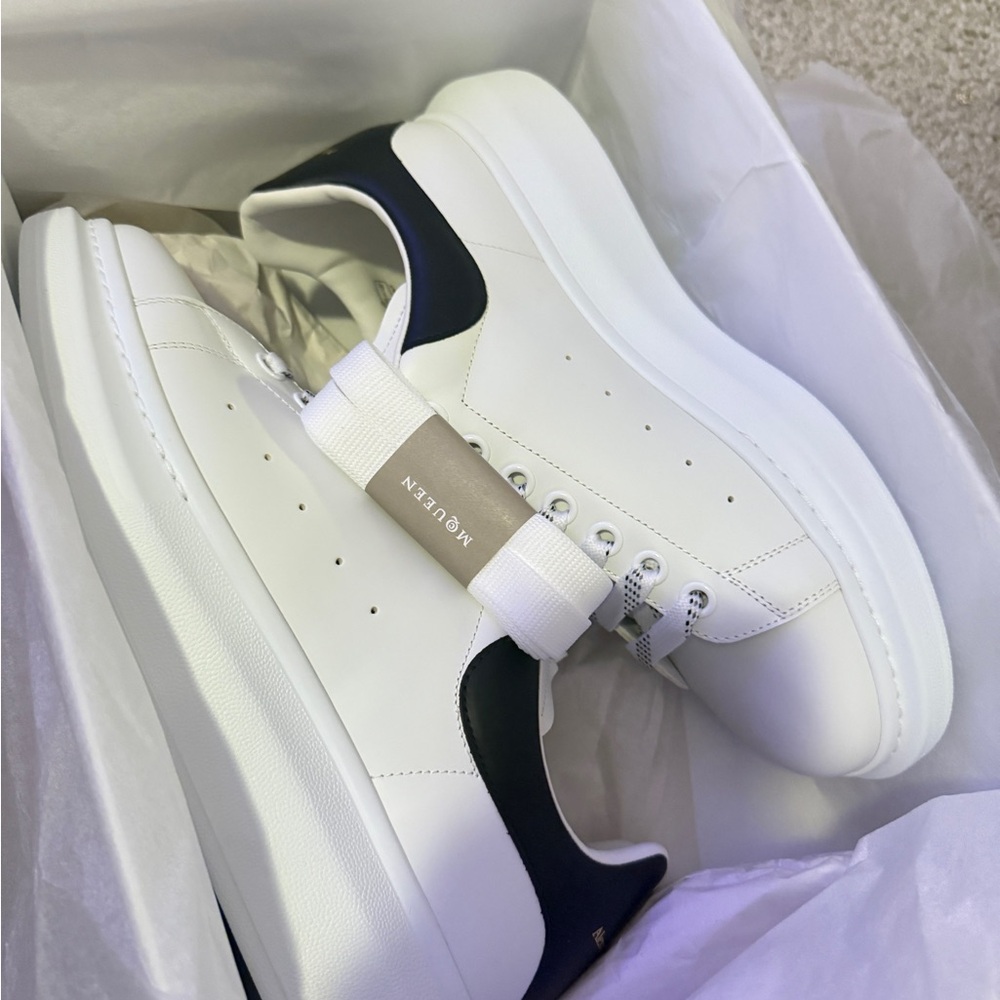 Alexander McQueen White Sneakers with Black Detail